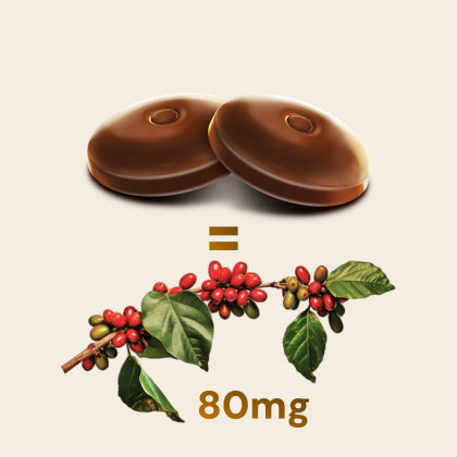 2 Pieces Equal to 80mg Natural Caffeine